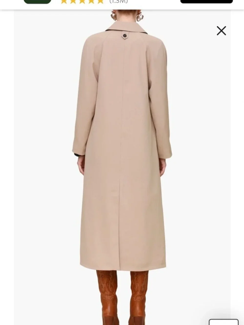 Avec Les Filles Draped Double Breasted Tan Trench Coat